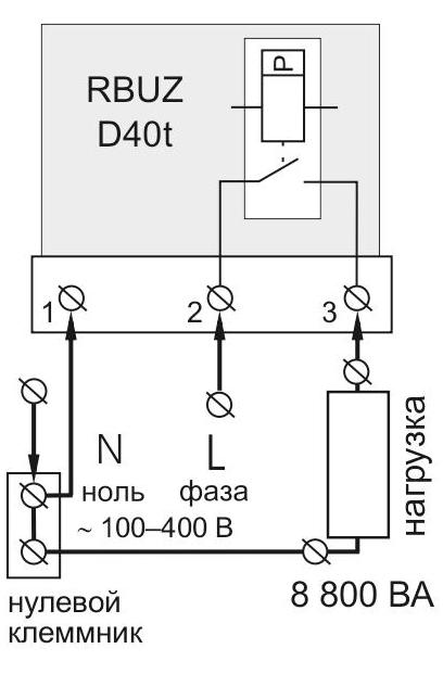 Упрощенная внутренняя схема и схема подключения RBUZ D40t